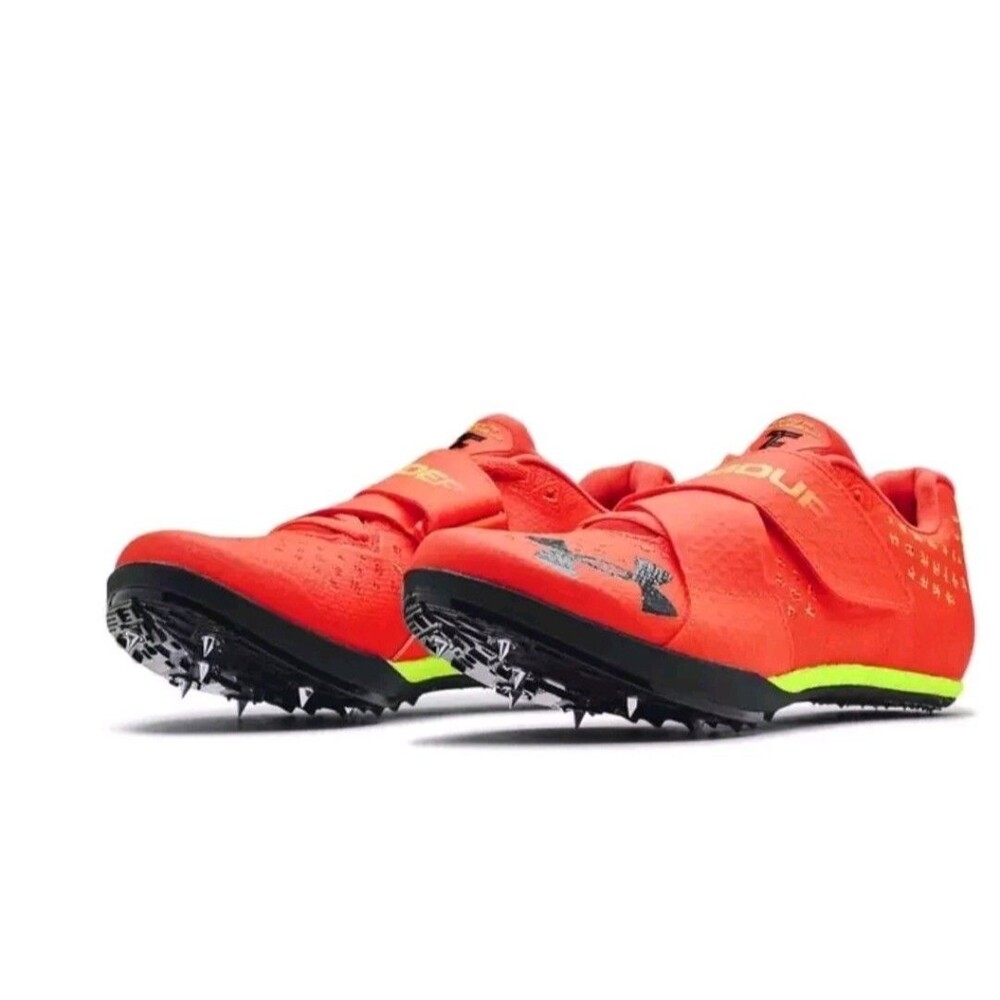 Under Armour HOVR Skyline Long Jump Track Spikes Phoenix Fire Men Size 10 W 11.5
